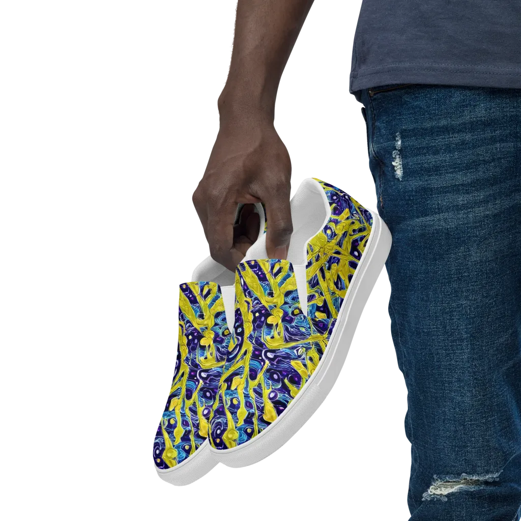 Liquid Sun on Men's Slip-On Canvas Shoes — Left Front