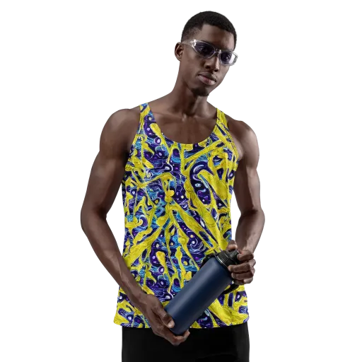 Liquid Sun on a Men's Tank Top