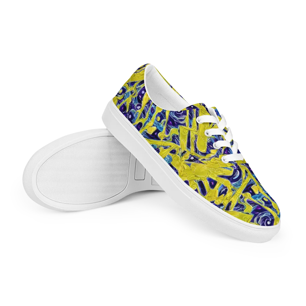 Liquid Sun on Men's Lace-Up Canvas Shoes — Right Front