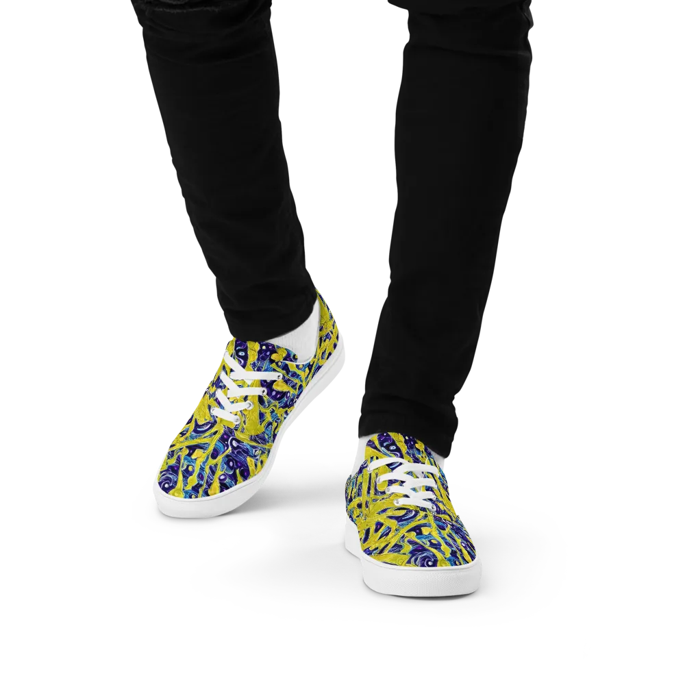 Liquid Sun on Men's Lace-Up Canvas Shoes — Front