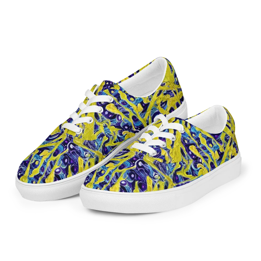 Liquid Sun on Men's Lace-Up Canvas Shoes — Left Front