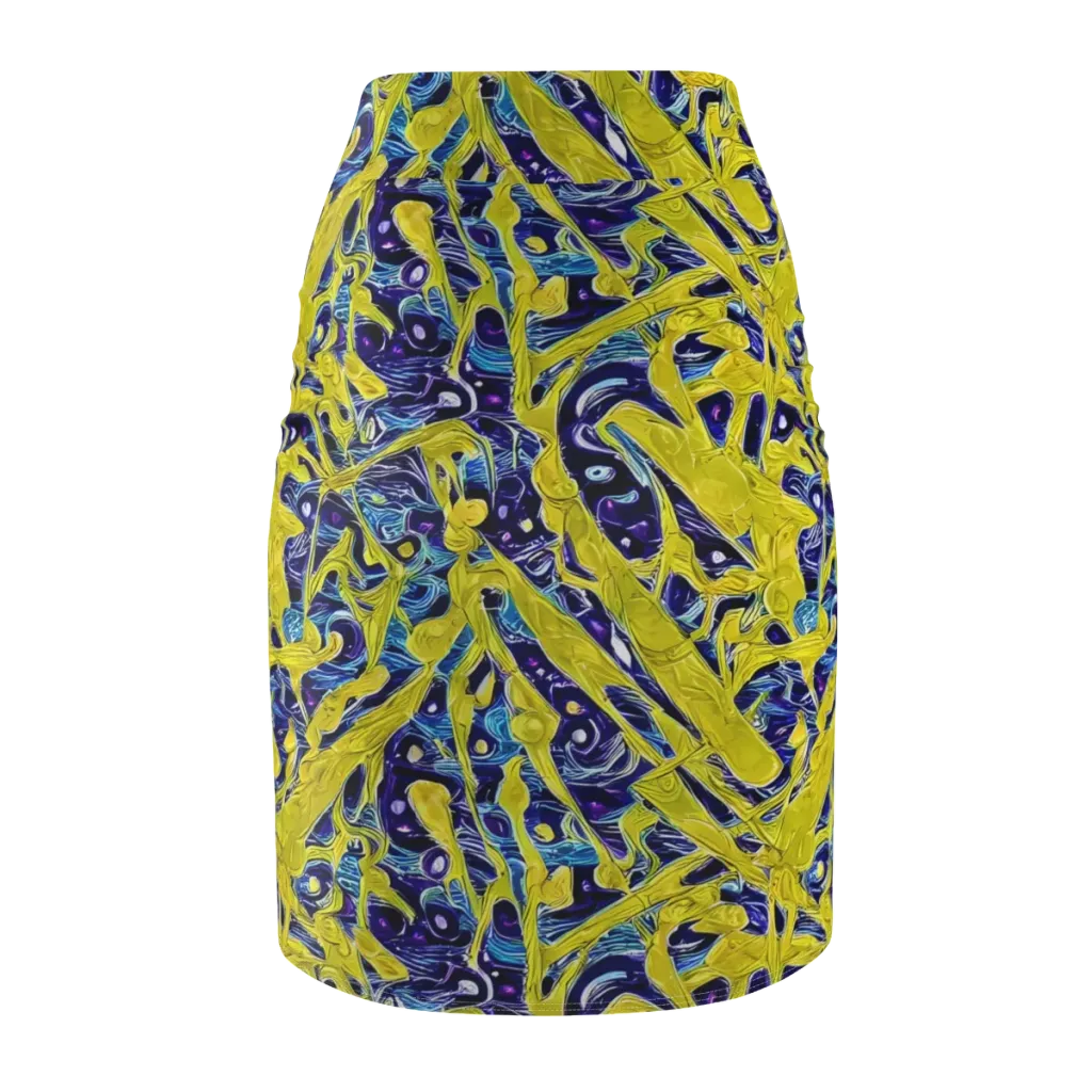 Liquid Sun on Pencil Skirt — Back