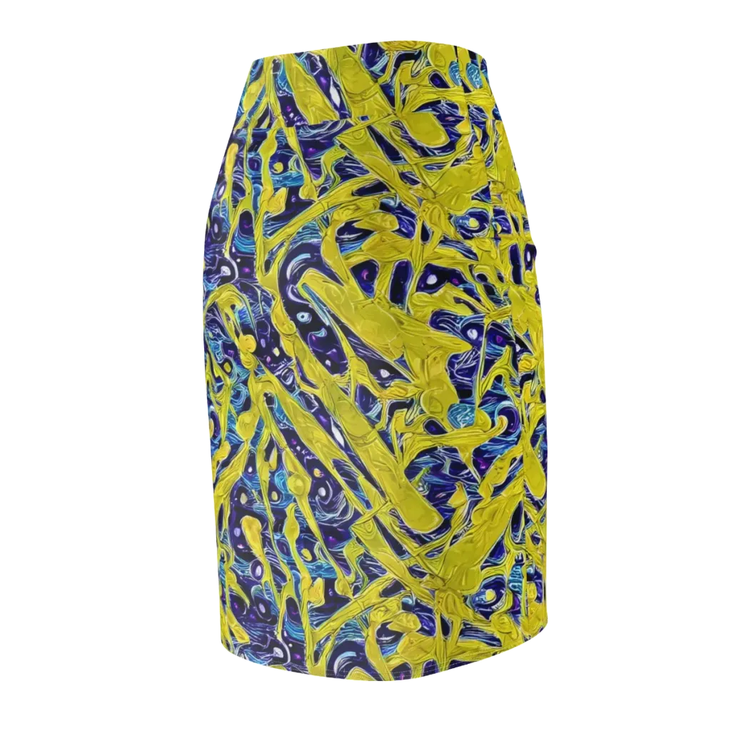 Liquid Sun on Pencil Skirt — Back Side