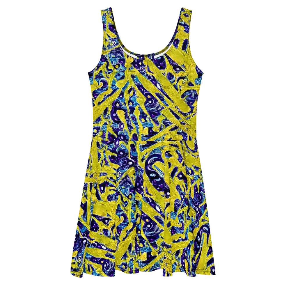 Liquid Sun on Skater Dress — Front