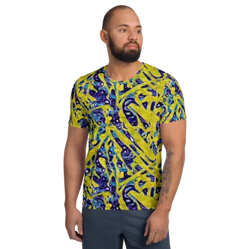 Liquid Sun on a Men's Athletic T-Shirt