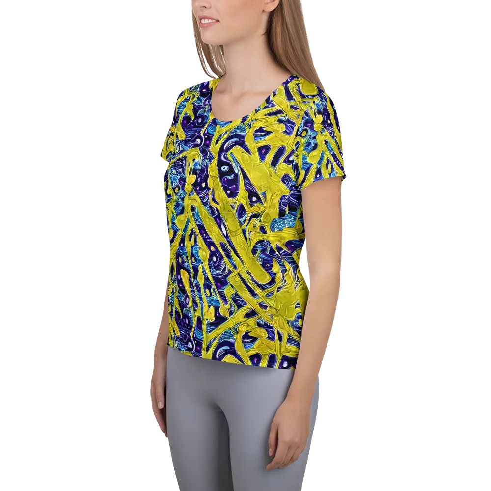Liquid Sun on Women's Athletic T-Shirt — Left