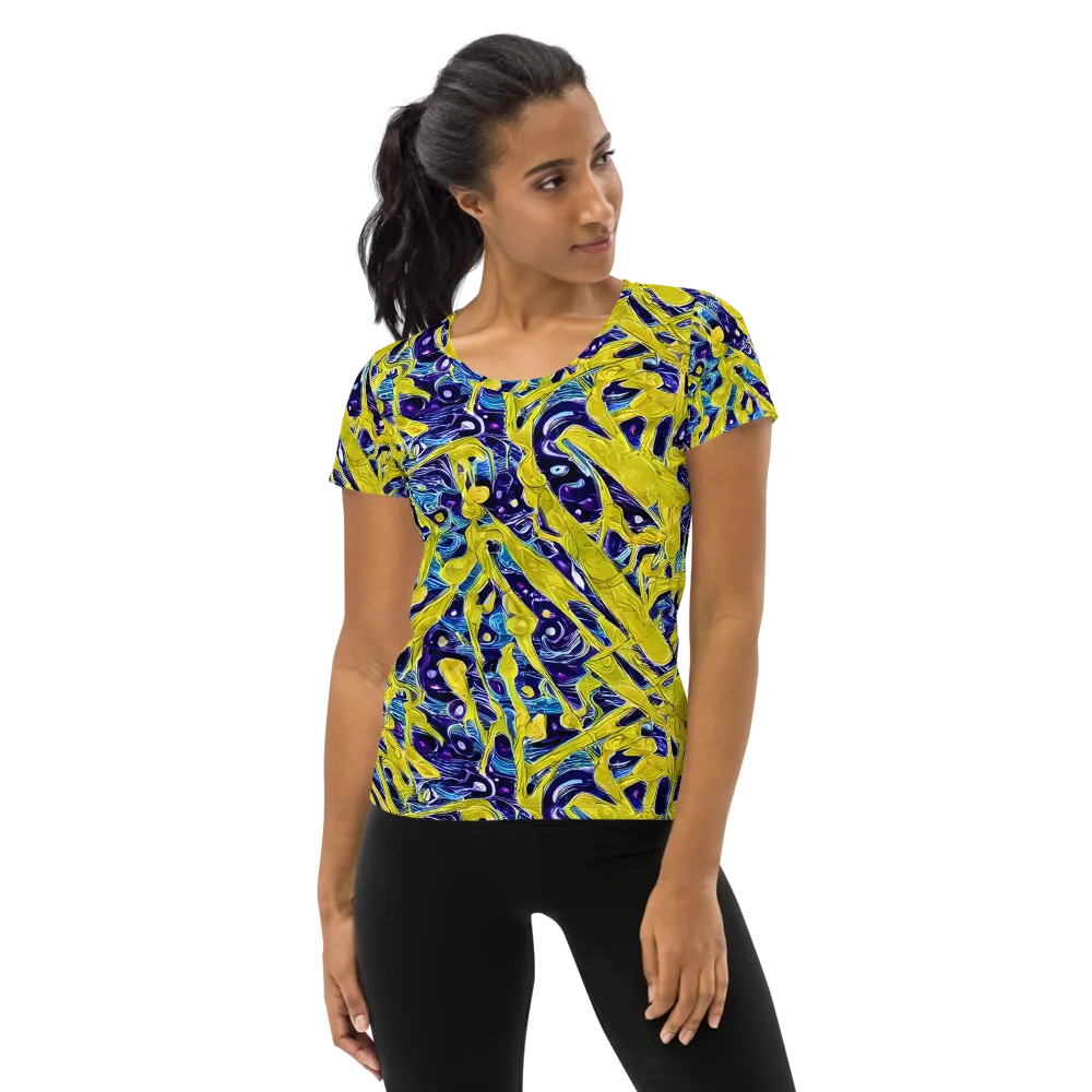 Liquid Sun on Women's Athletic T-Shirt — Front