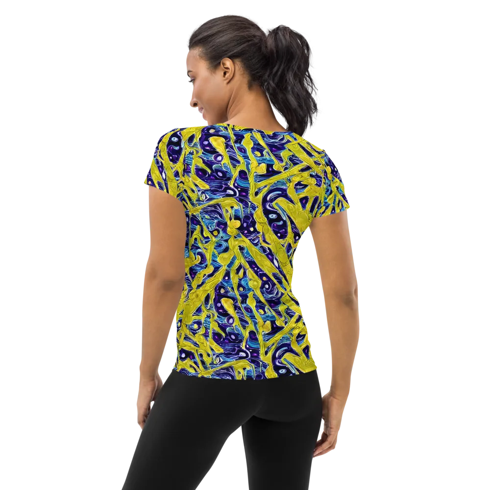 Liquid Sun on Women's Athletic T-Shirt — Back