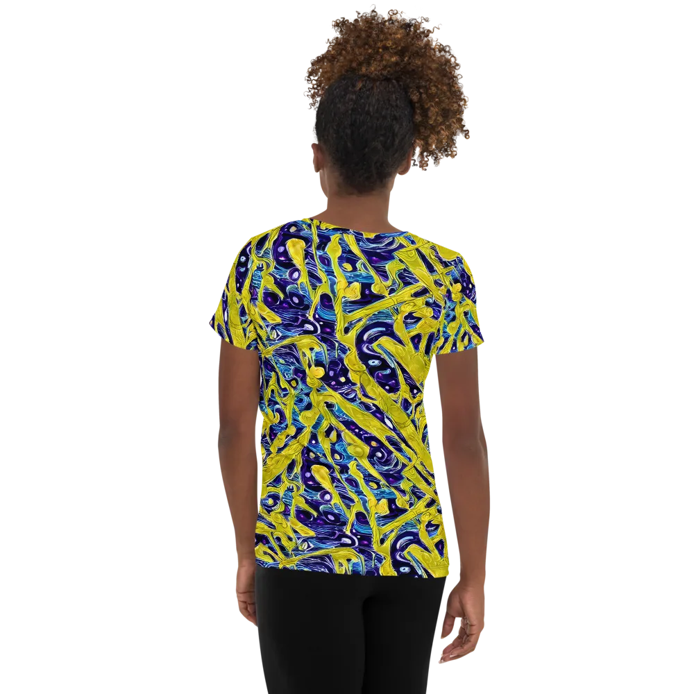 Liquid Sun on Women's Athletic T-Shirt — Back