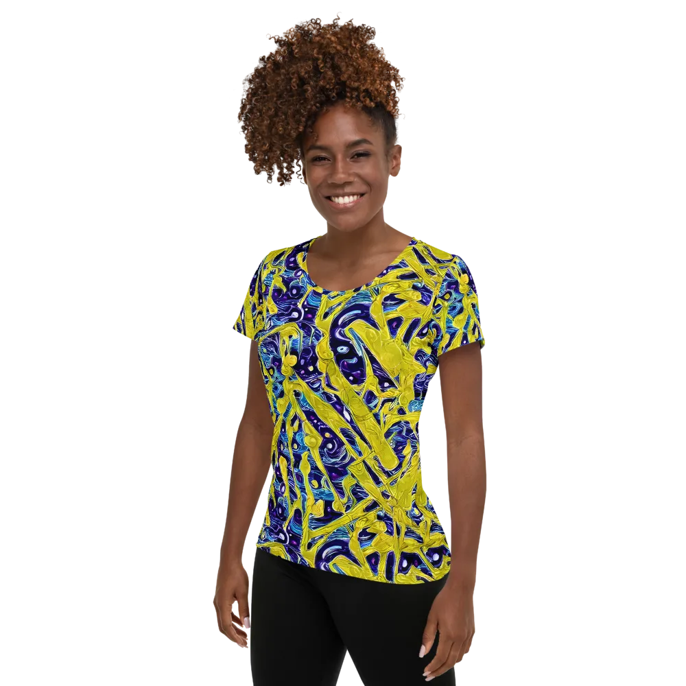 Liquid Sun on Women's Athletic T-Shirt — Left