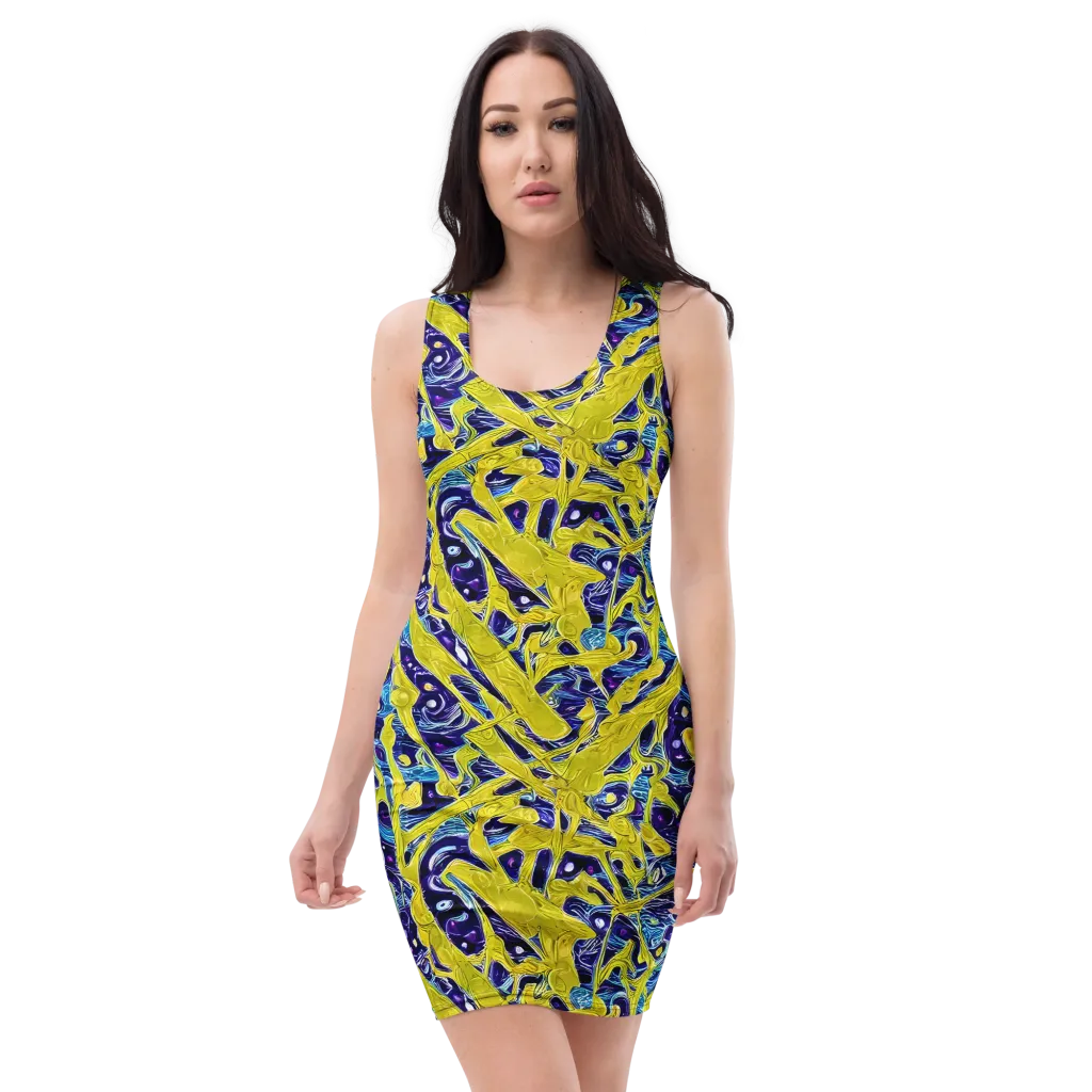 Liquid Sun on Bodycon Dress — Front