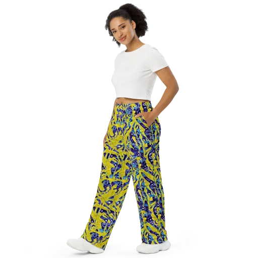 Liquid Sun on a Wide-Leg Pants