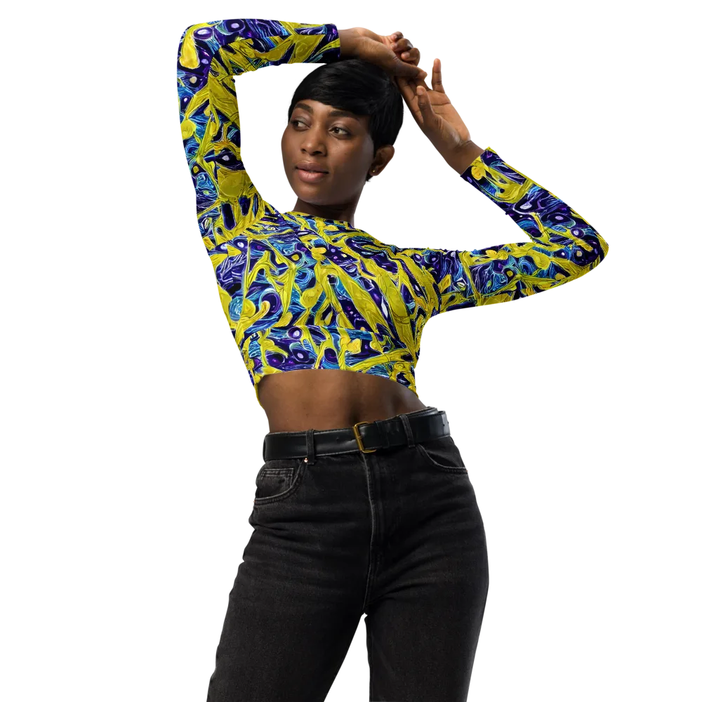 Liquid Sun on Long Sleeve Crop Top — Front