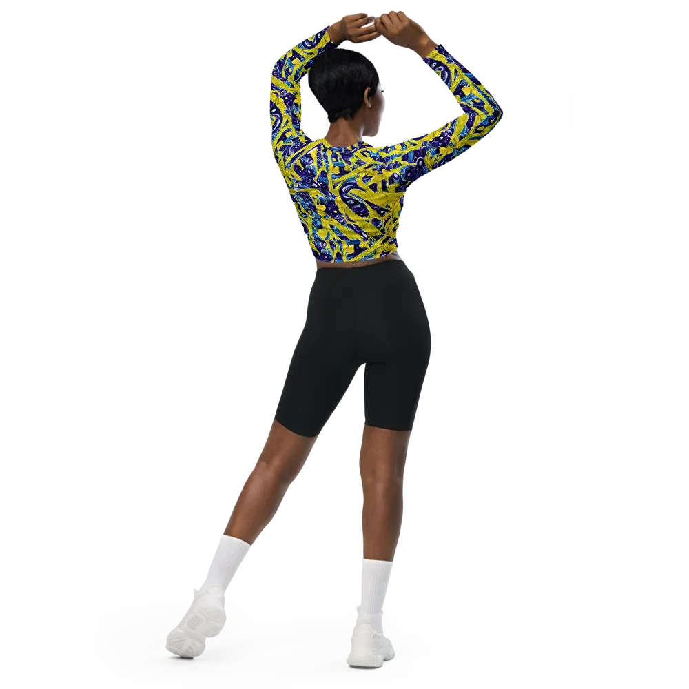 Liquid Sun on Long Sleeve Crop Top — Back