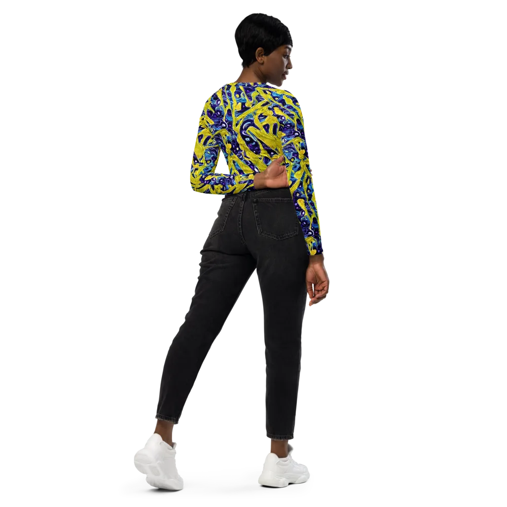 Liquid Sun on Long Sleeve Crop Top — Right Back