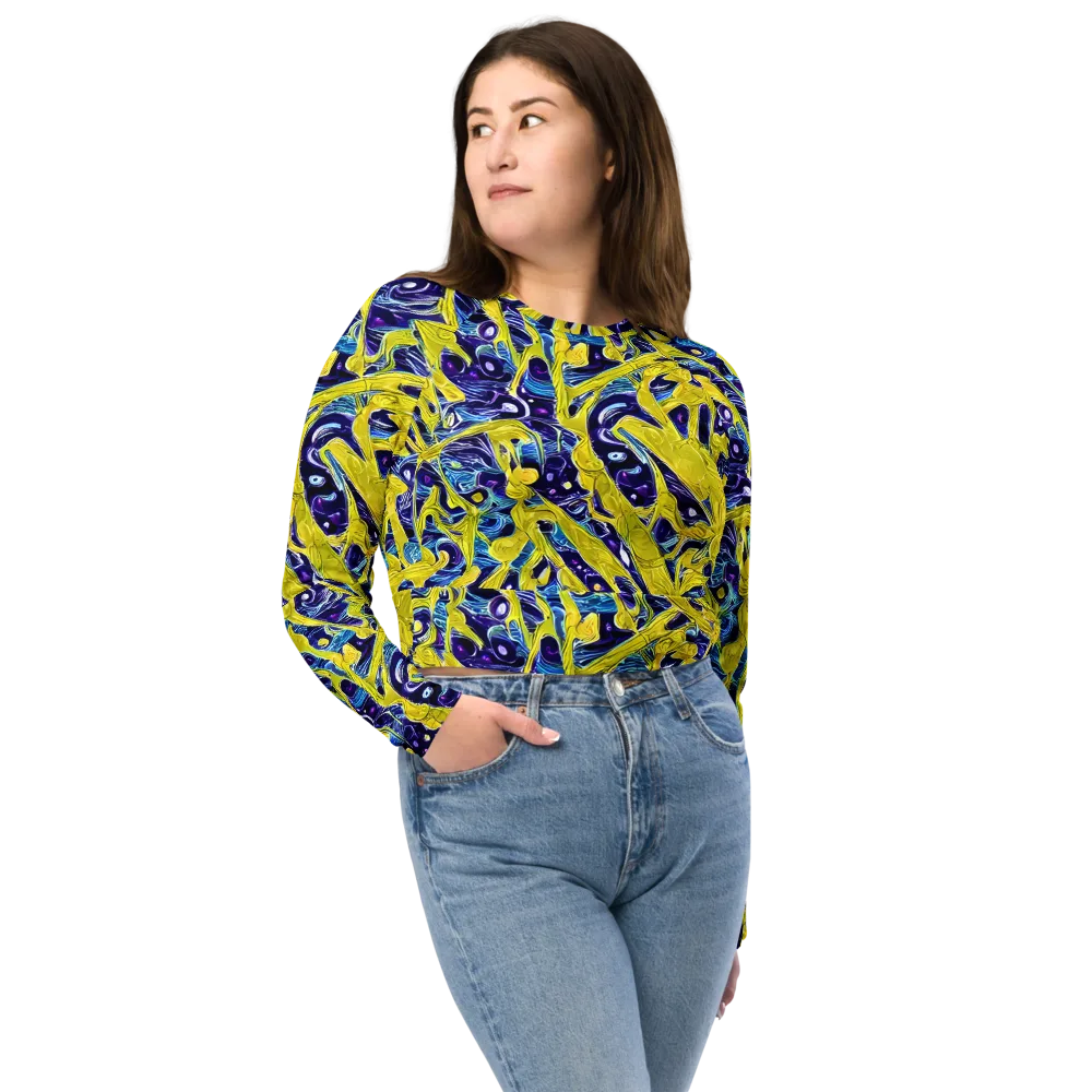 Liquid Sun on Long Sleeve Crop Top — Front