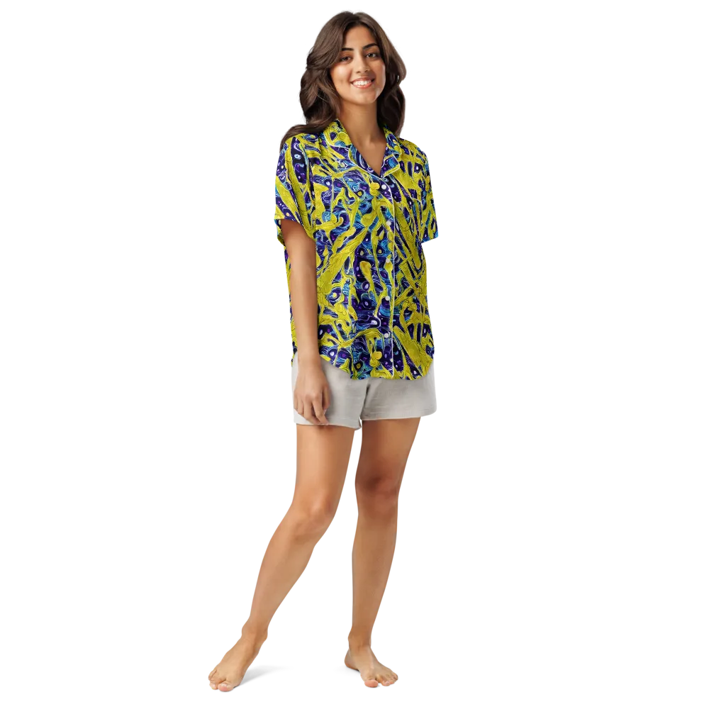 Liquid Sun on Women's Short Sleeve Pajama Top — Front