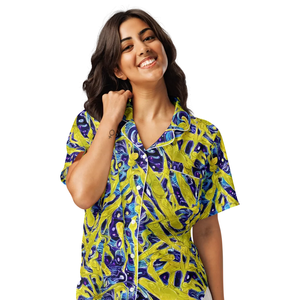 Liquid Sun on Women's Short Sleeve Pajama Top — Front