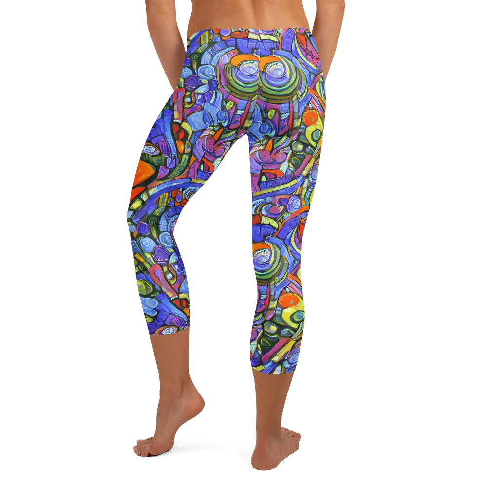 Kaleidoscope Voltage on Capri Leggings — Back