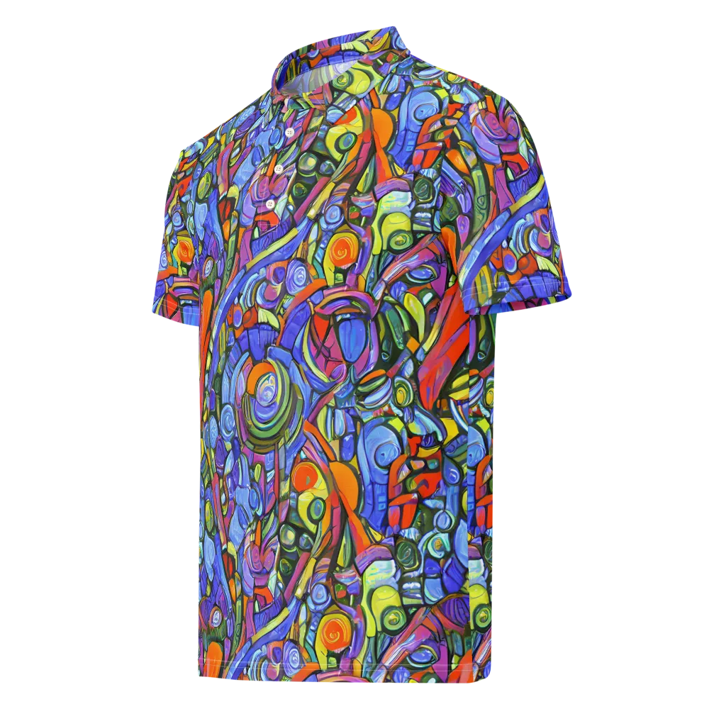 Kaleidoscope Voltage on Men's Slim Fit Polo Shirt — Left Front