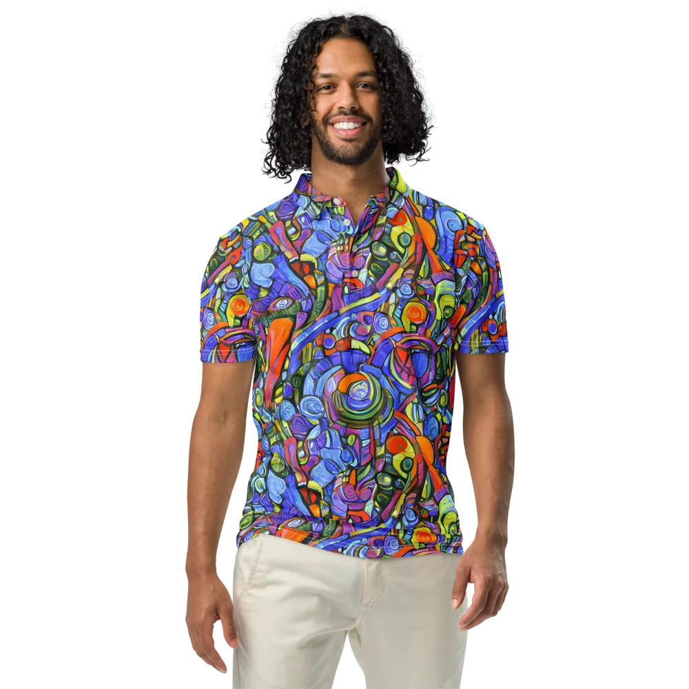 Kaleidoscope Voltage on Men's Slim Fit Polo Shirt — Front