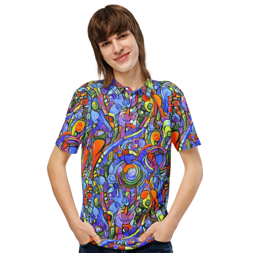Kaleidoscope Voltage on Men's Slim Fit Polo Shirt — Front