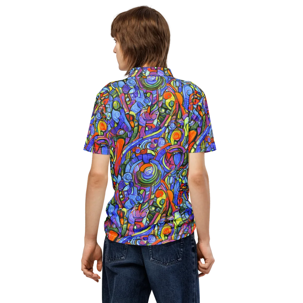 Kaleidoscope Voltage on Men's Slim Fit Polo Shirt — Back