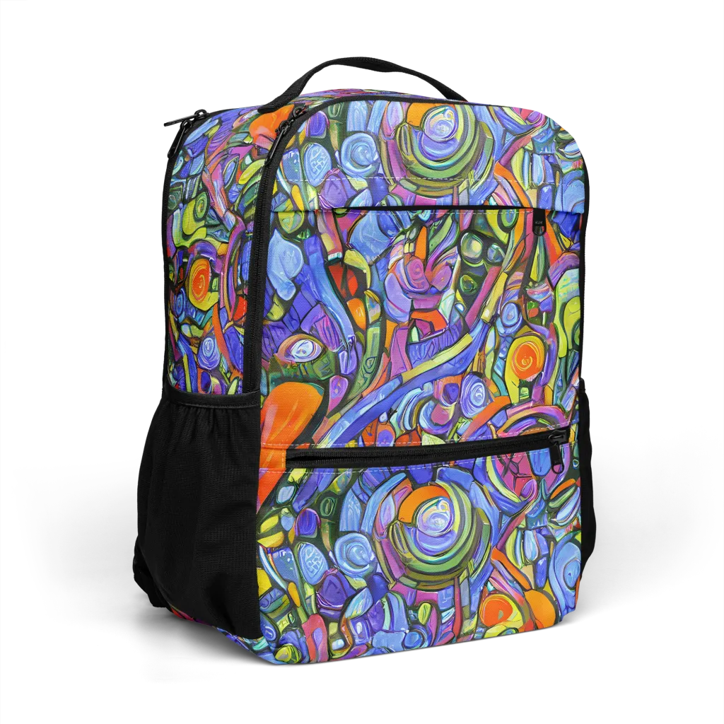 Kaleidoscope Voltage on Utility Backpack — Right Front