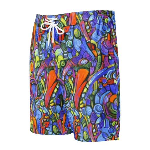 Kaleidoscope Voltage on a Men's Board Shorts