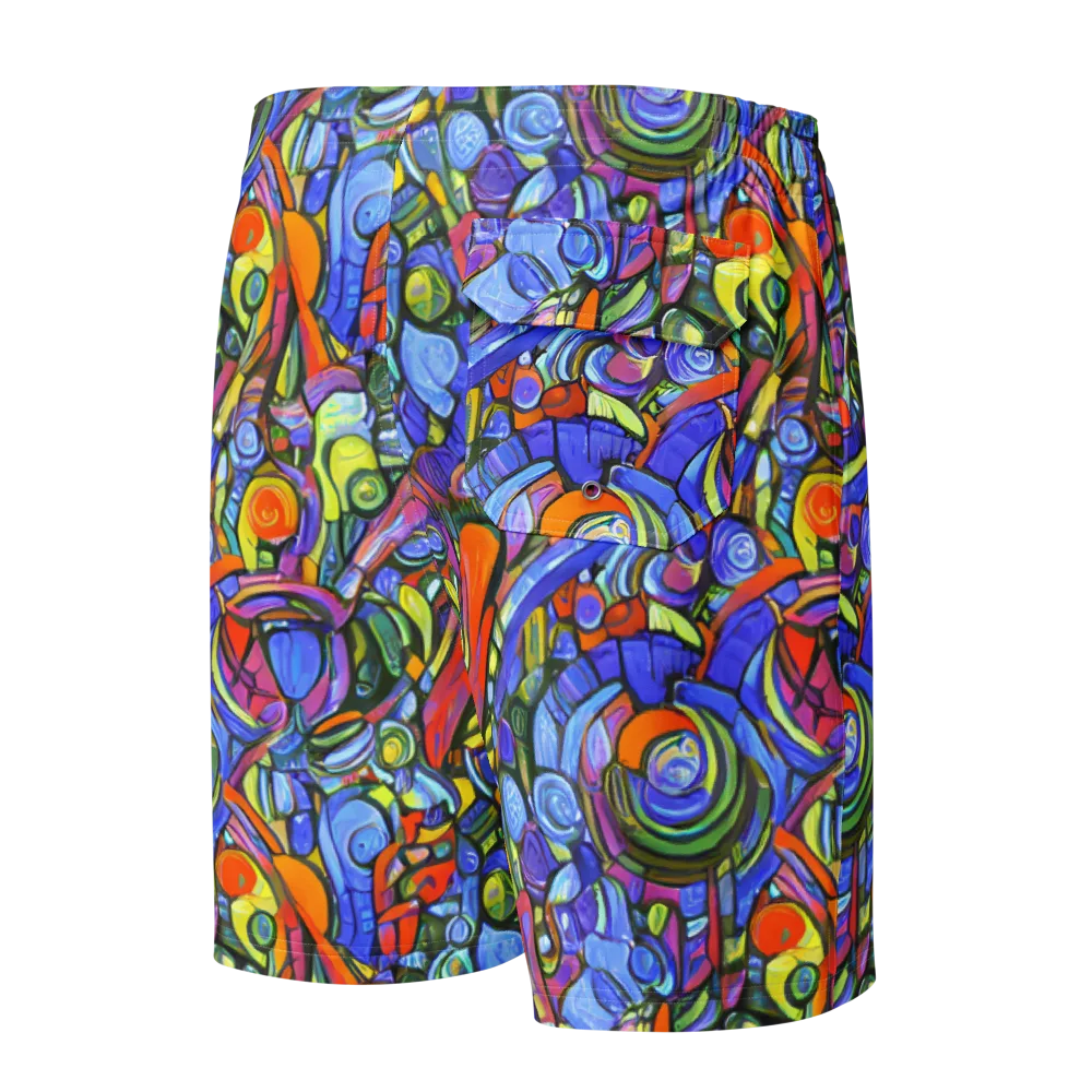 Kaleidoscope Voltage on Men's Board Shorts — Back
