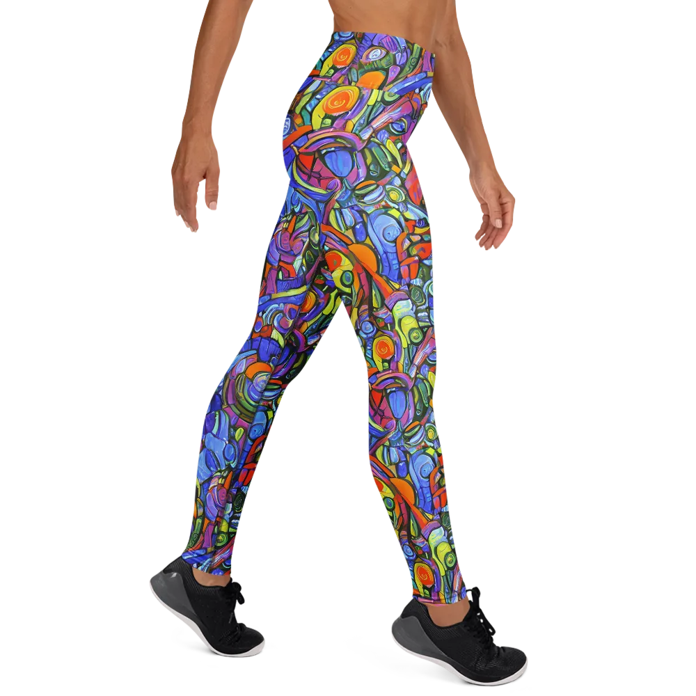 Kaleidoscope Voltage on Yoga Leggings — Right