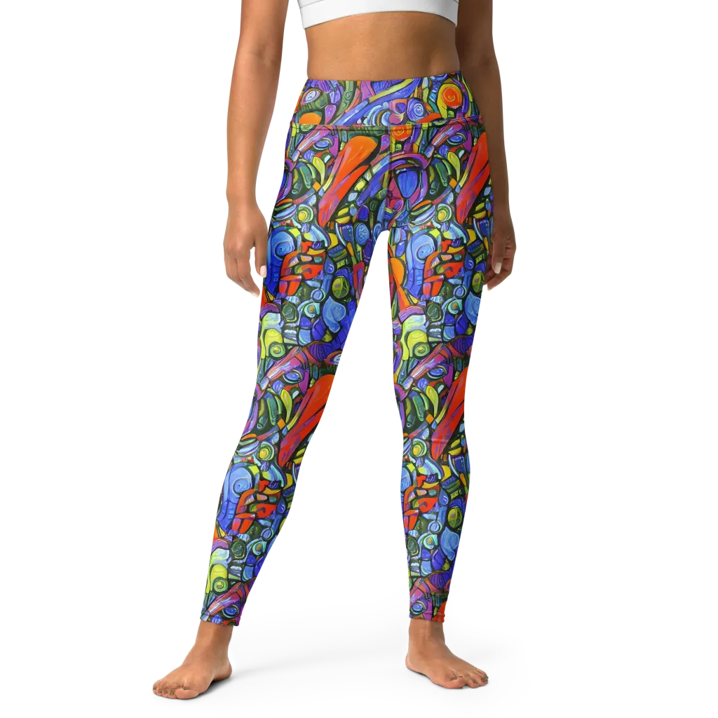 Kaleidoscope Voltage on Yoga Leggings — Front
