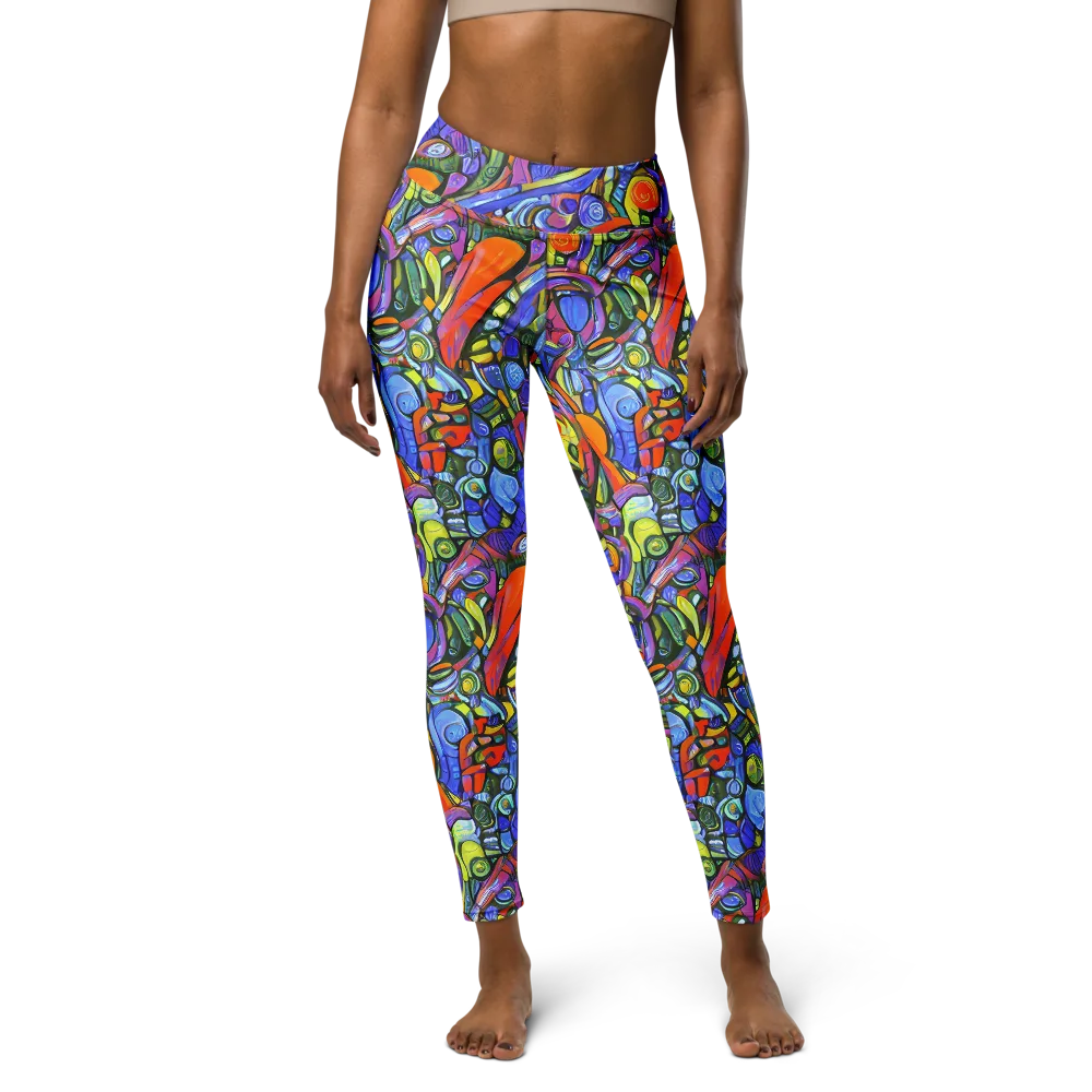 Kaleidoscope Voltage on Yoga Leggings — Front