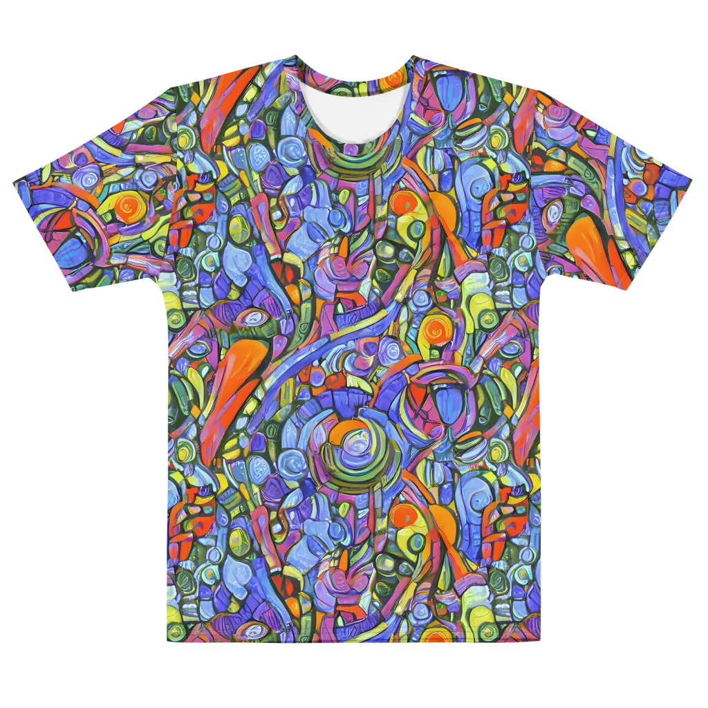 Kaleidoscope Voltage on Men's Cotton Crew Neck T-Shirt — Front