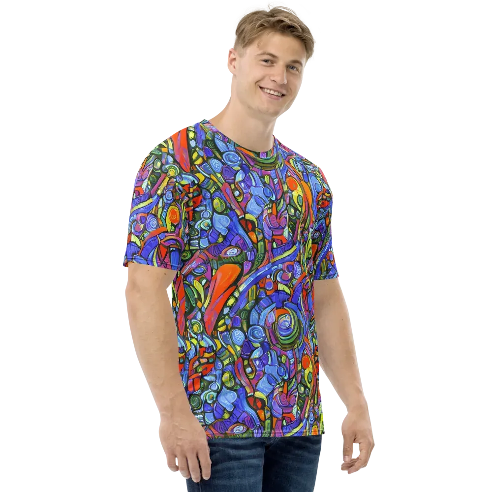 Kaleidoscope Voltage on Men's Crew Neck T-Shirt — Right