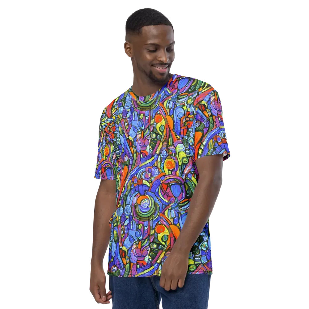 Kaleidoscope Voltage on Men's Crew Neck T-Shirt — Left