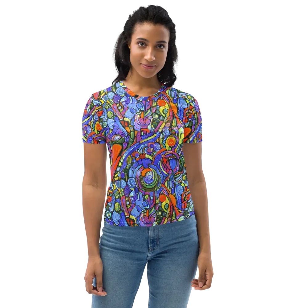 Kaleidoscope Voltage on Women's Crew Neck T-Shirt — Front