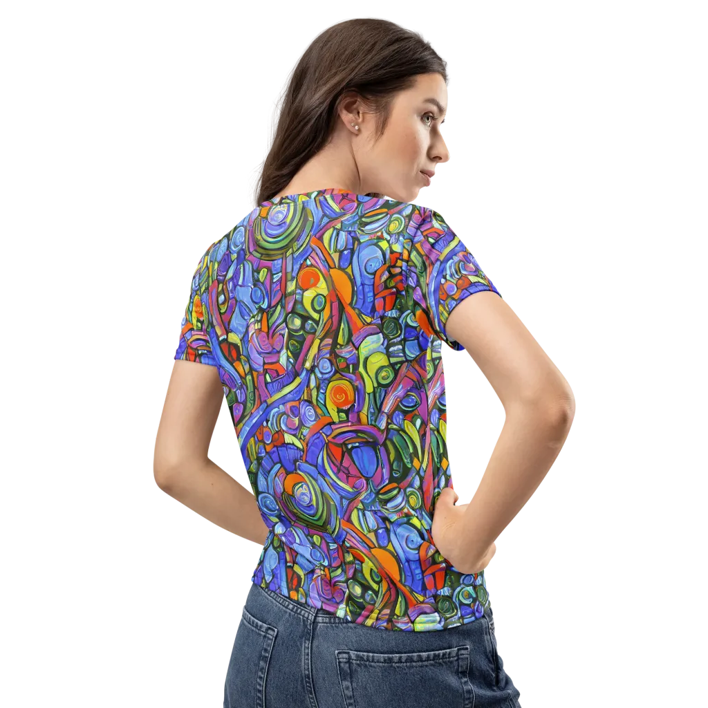Kaleidoscope Voltage on Women's Crew Neck T-Shirt — Back