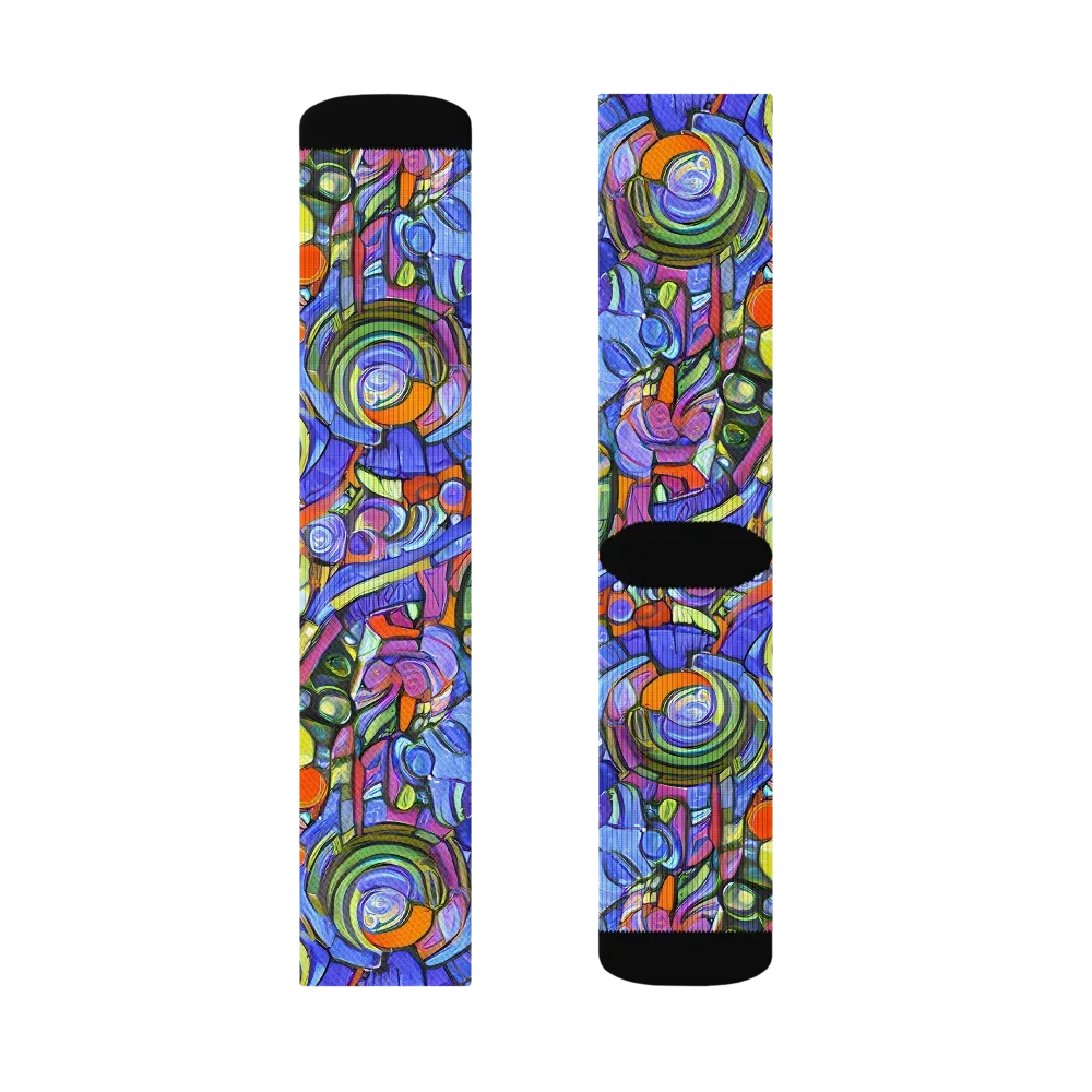 Kaleidoscope Voltage on Socks — Right Sock