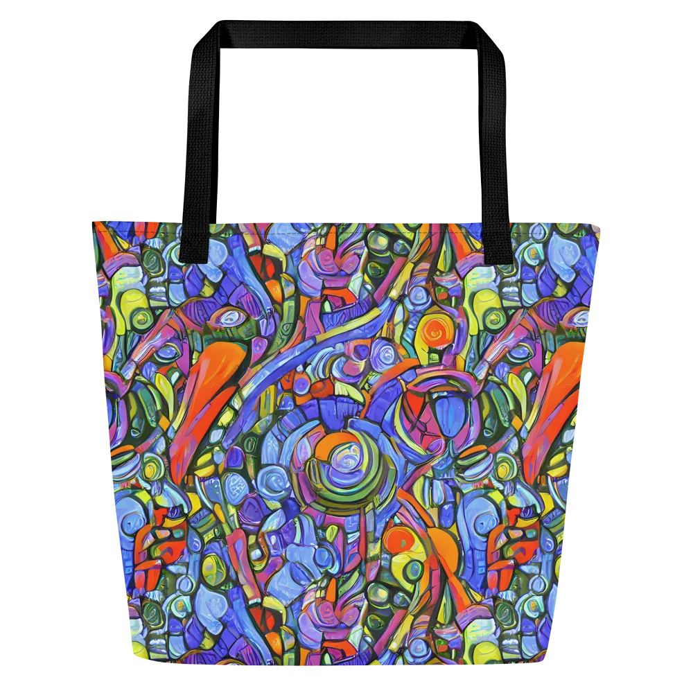 Kaleidoscope Voltage on Large Tote Bag W/ Pocket — Front