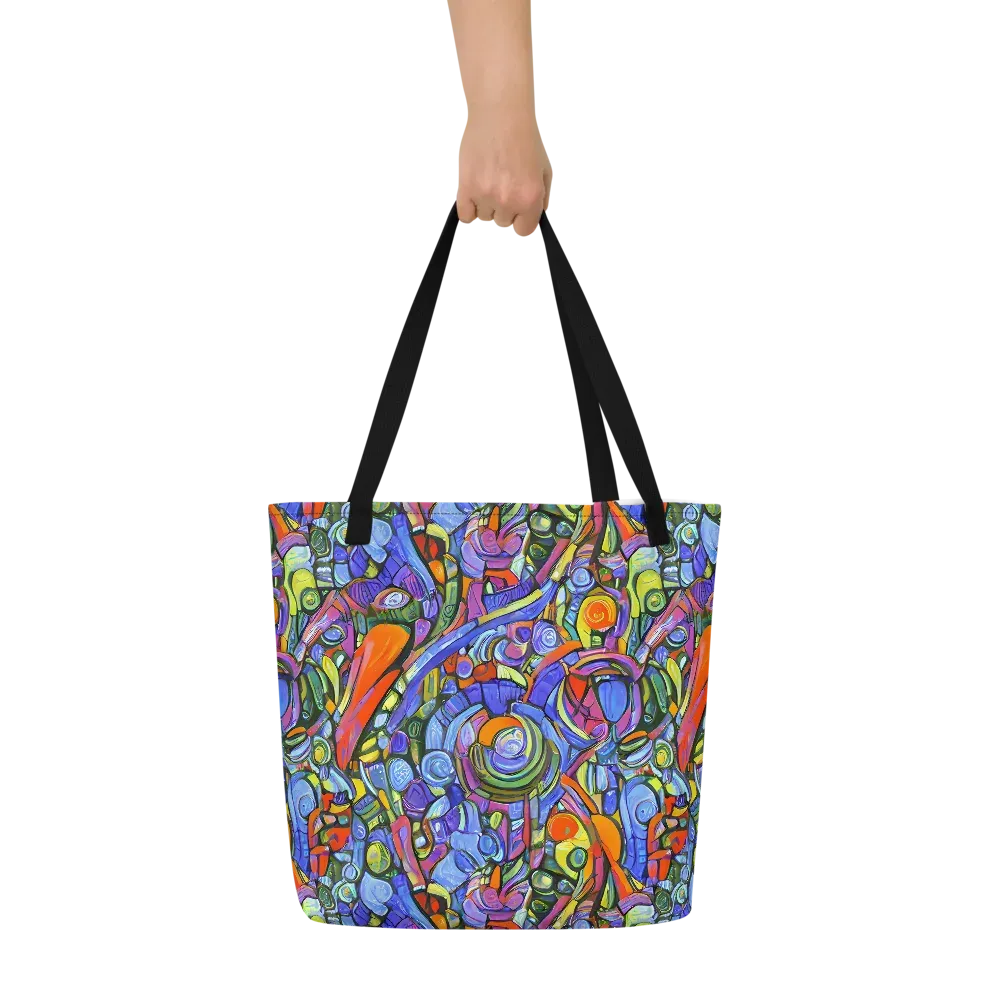 Kaleidoscope Voltage on Large Tote Bag W/ Pocket — Front