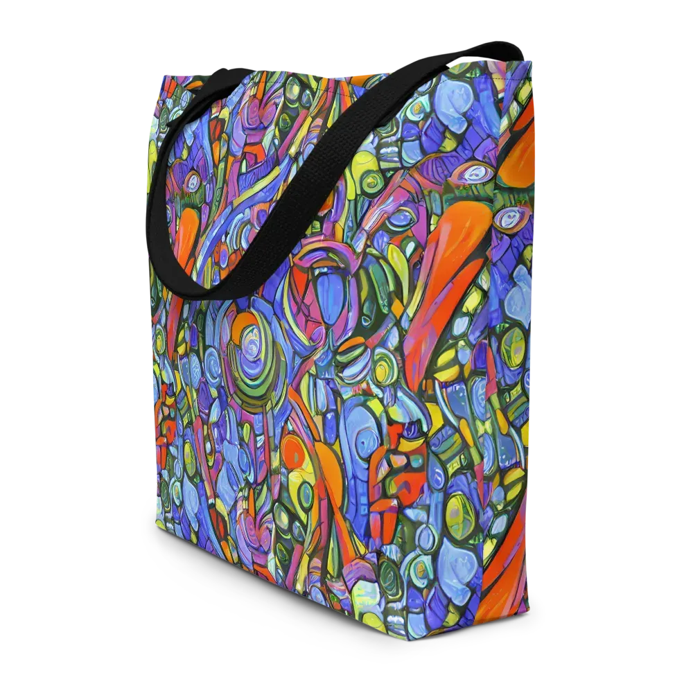 Kaleidoscope Voltage on Large Tote Bag W/ Pocket — Front