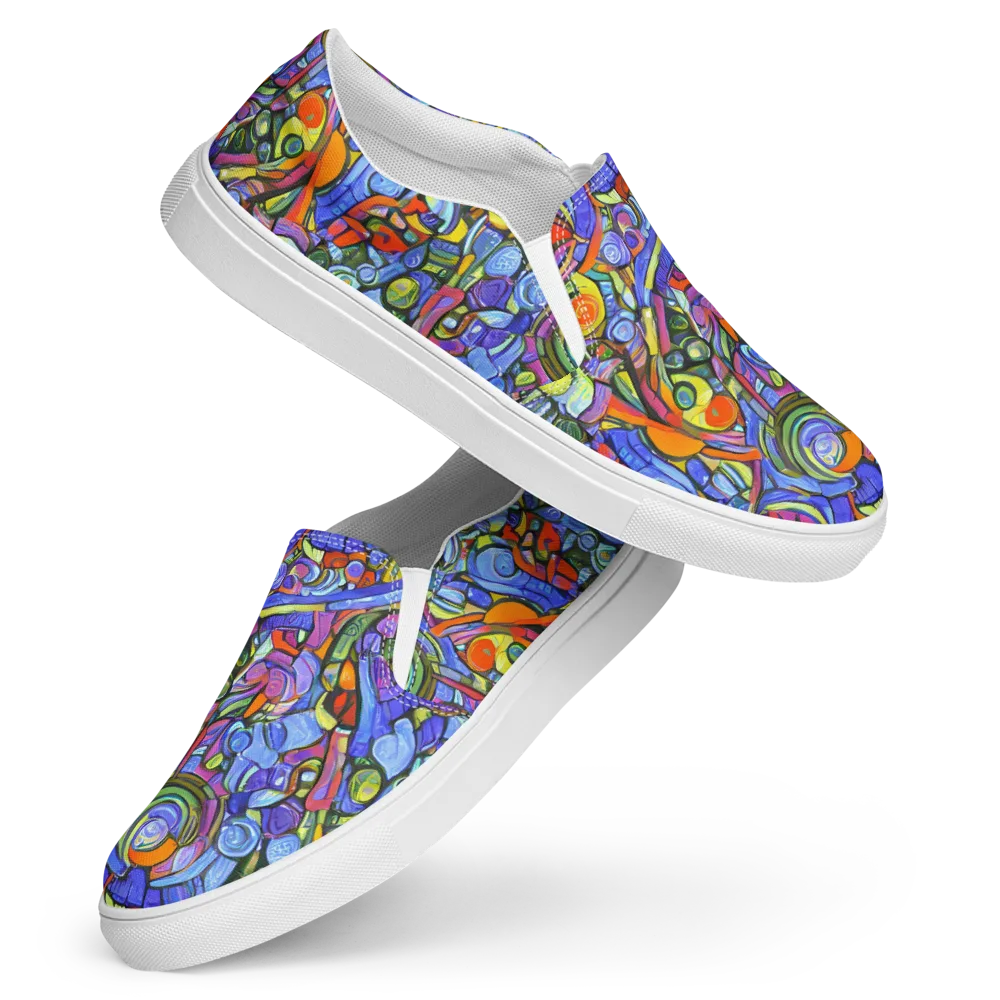 Kaleidoscope Voltage on Women's Slip-On Canvas Shoes — Front