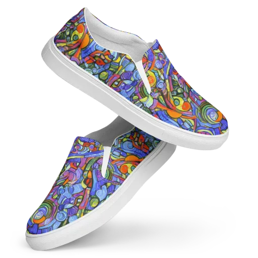 Kaleidoscope Voltage on a Women's Slip-On Canvas Shoes
