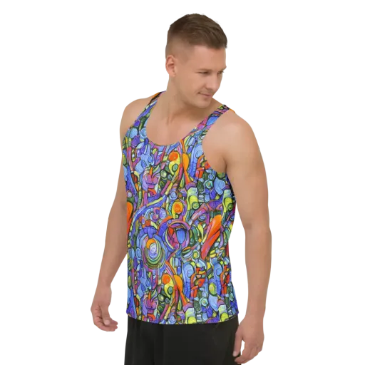 Kaleidoscope Voltage on a Men's Tank Top