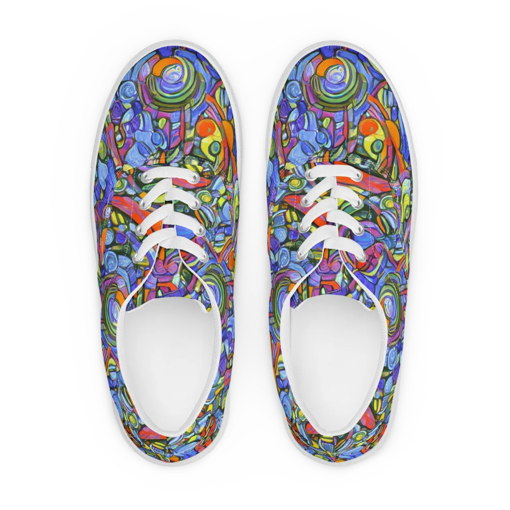 Kaleidoscope Voltage on Men's Lace-Up Canvas Shoes — Front