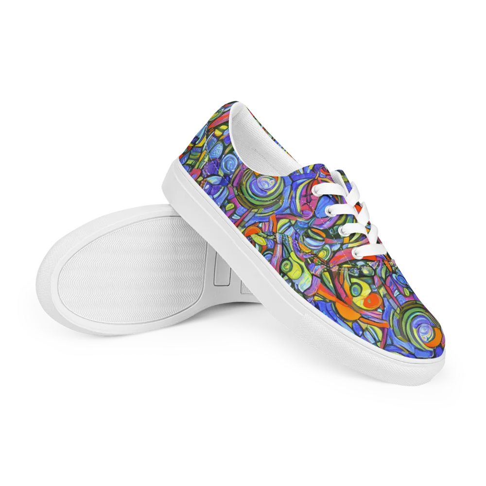 Kaleidoscope Voltage on Men's Lace-Up Canvas Shoes — Right Front