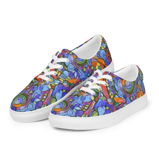 Kaleidoscope Voltage on a Men's Lace-Up Canvas Shoes
