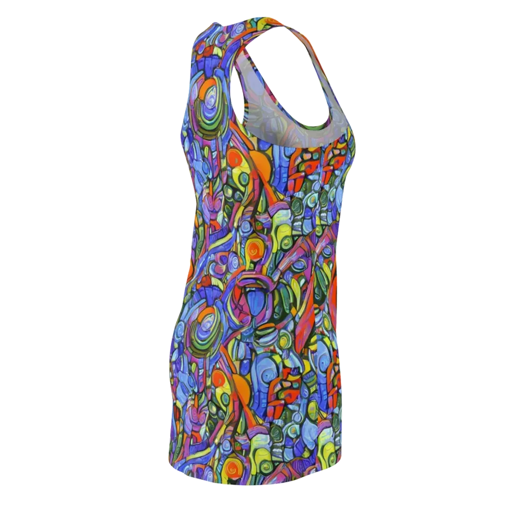 Kaleidoscope Voltage on Racerback Dress — Back Side