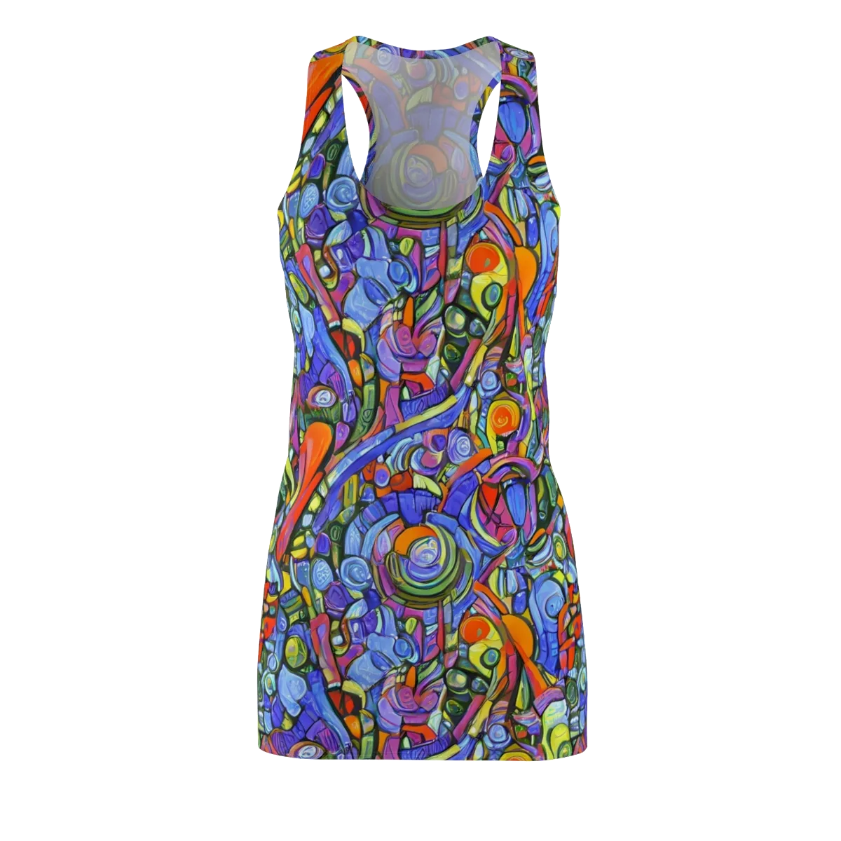 Kaleidoscope Voltage on Racerback Dress — Front
